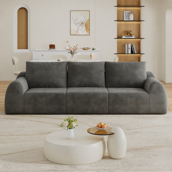 SONNENH Soffa, Tyg, Mörkgrå, 257 × 95 × 85 cm