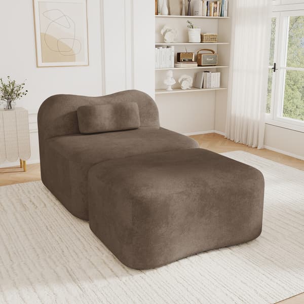 SONNENH Sofa, Velour, Brun, 96 × 167 × 70 cm