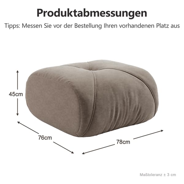 SONNENH Elovin Ottoman Chenille Taupe