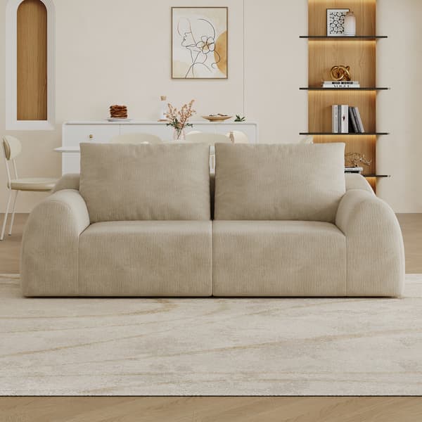 SONNENH 2-sitssoffa, Tyg, Khaki, 190 × 95 × 85 cm