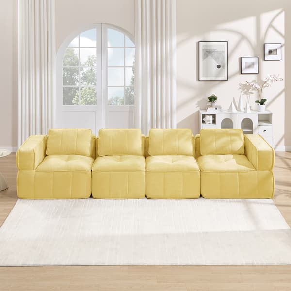 SONNENH Sofa, Polyester, Gul, 344 × 93 × 67 cm