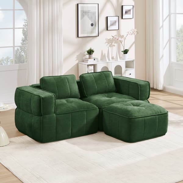 SONNENH 2-sitssoffa, Polyester, Grön, 198 × 162 × 67 cm
