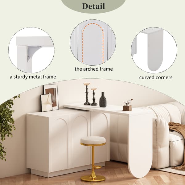 SONNENH Skrivbordsswivel L Shape Corner Computer Desk Office Table Dressing Table White 110cm