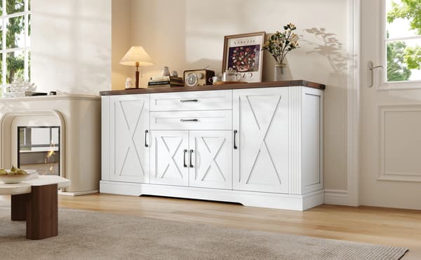 SONNENH Køkkenø, MDF / Spånplade, Hvid, 160 × 39 × 81,5 cm