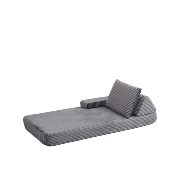 SONNENH Sofa, Fløjl, Grå, 211,5 × 106,5 × 48 cm