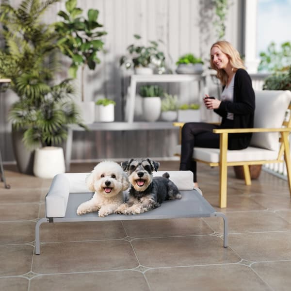 SONNENH Hundeseng, Polyester, Lysegrå, 110 × 75 × 30 cm