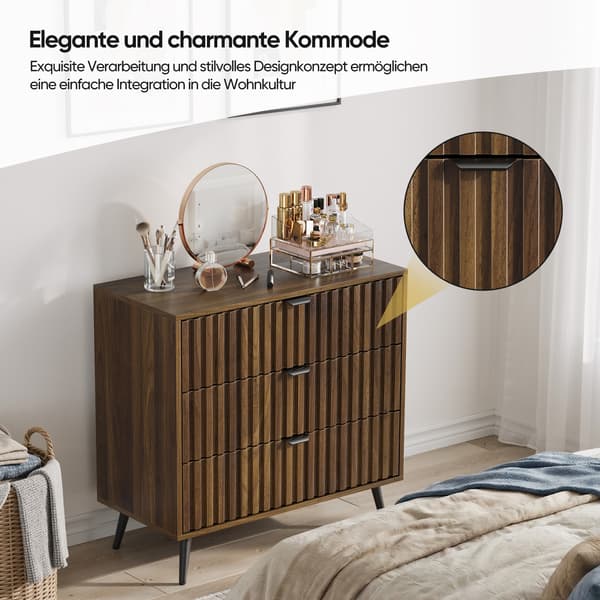 SONNENH Förvaringsskåp, MDF, Valnöt, 80 × 38 × 78 cm