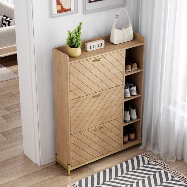 SONNENH Kenkäkaappi, MDF, Luonnonväri, 90 × 24 × 119 cm