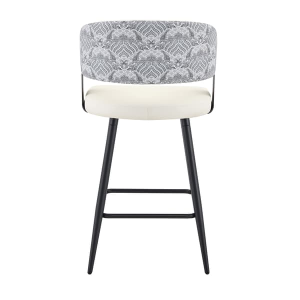SONNENH Barstol – set med 2, PU, Vit, 47 × 46,5 × 94,5 cm