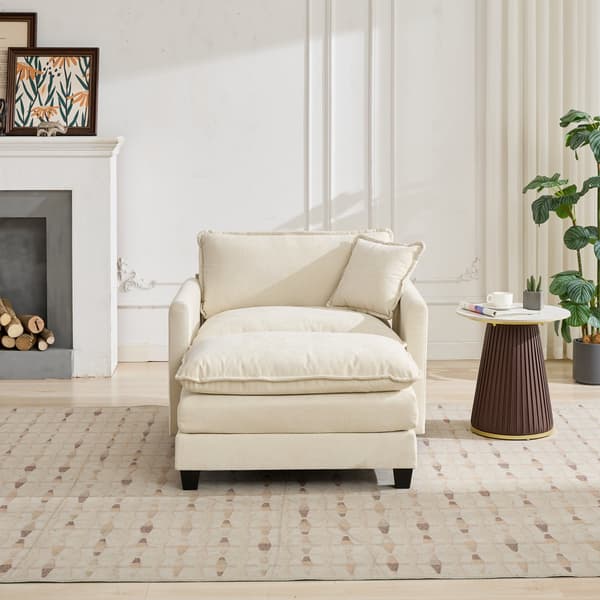 SONNENH Cloud Sofa Single Seat (Ottoman ingår inte), Modern sektionell soffa, för vardagsrum sovrum och lägenhet
