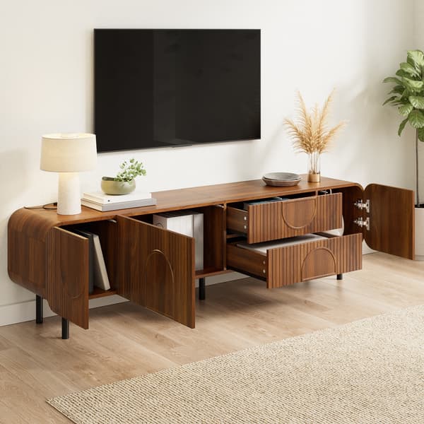 SONNENH TV-bord, MDF / Spånplade, Valnød, 180 × 40 × 47,5 cm
