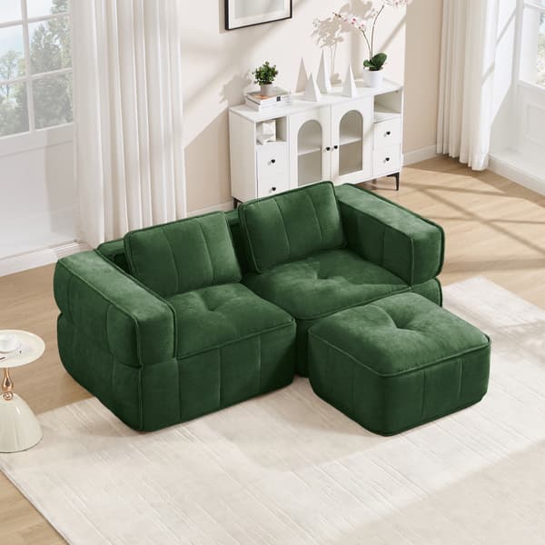 SONNENH 2-sitssoffa, Polyester, Grön, 198 × 162 × 67 cm