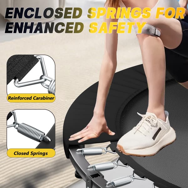 SONNENH 101cm Taitto Trampoliini Kahvalla - Standard Spring - Musta