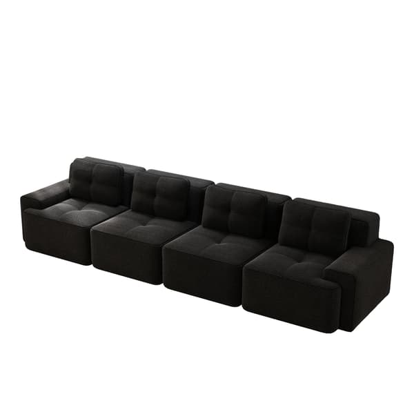 SONNENH Boneless Sofas för vardagsrum, Modular Sofa, 4 Seater Comfortable Upholstered Deep Seat Corduroy Cloud Sofa, Montering Gratis Soffa