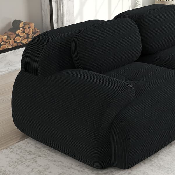 SONNENH Modulär U-soffa utan montering, ramlös soffa, andningsbart manchestertyg, 32D högelastisk stoppning, extra breda armstöd