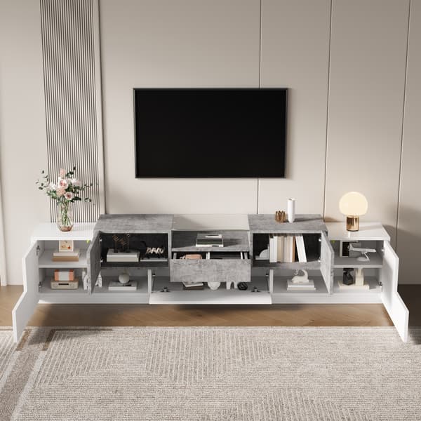 SONNENH TV-bord, MDF / Spånplade, Hvid, 200 × 33 × 48,5 cm