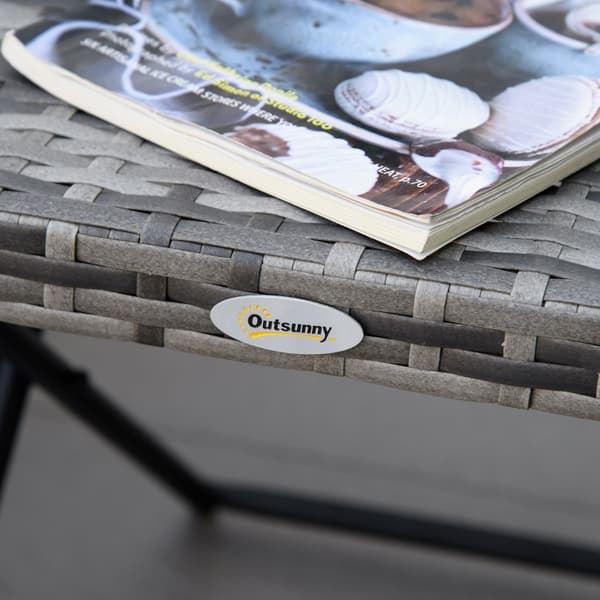 SONNENH Havebord polyrattan foldbart sofabord foldbart bord metalramme grå 40x40x40 cm