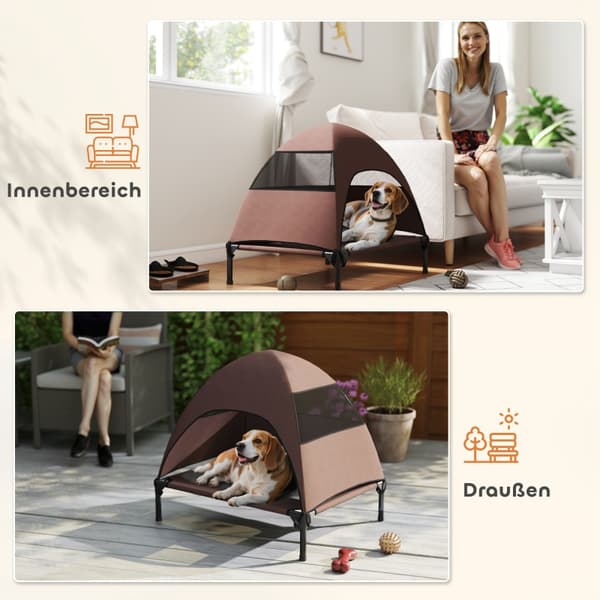 SONNENH Hundeseng, Polyester, Kaffebrun, 76 × 61 × 71 cm