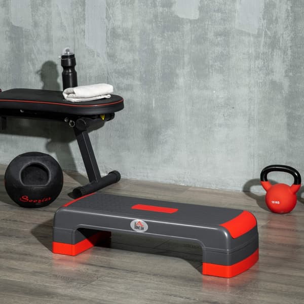 SONNENH Højdejusterbar stepper aerob stepper, rød + sort