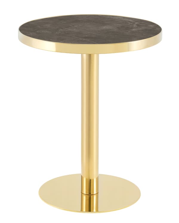 SONNENH Sidobord, MDF, Grå / Guldfärgad, 59,5 × 59,5 × 73,5 cm