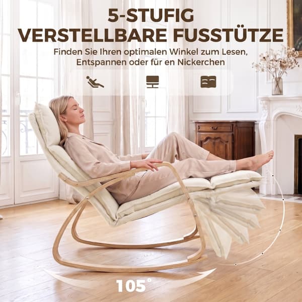 SONNENH Gungstol, Polyester, Krämvit, 106 × 67 × 92 cm