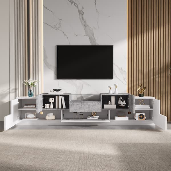 SONNENH TV-bord, MDF / Spånplade, Hvid, 200 × 33 × 48,5 cm