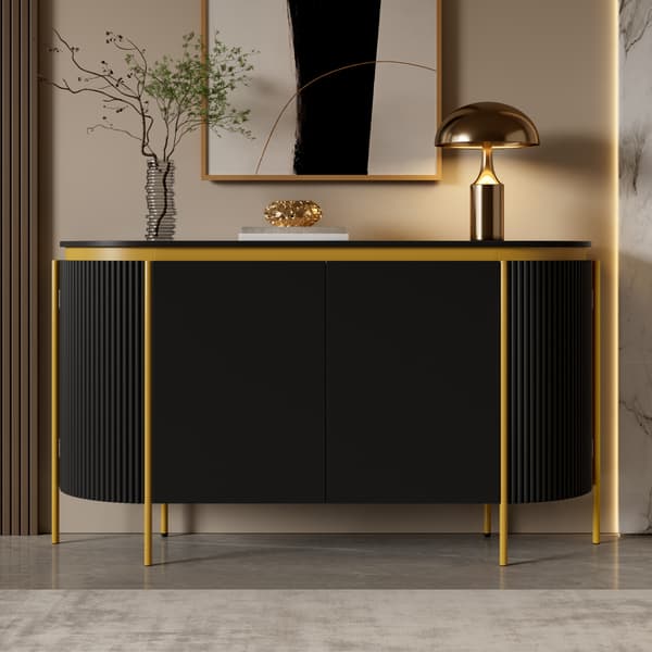 SONNENH Skænk, MDF, Sort, 140 × 38 × 80 cm