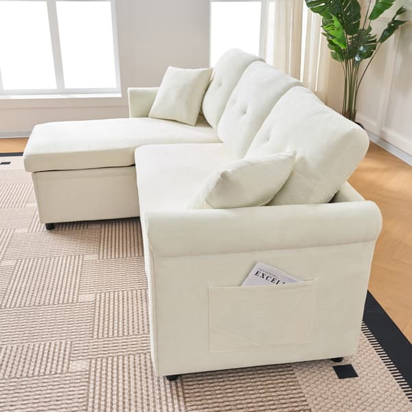SONNENH Sovesofa, Chenille, Beige, 206 × 130 × 85 cm