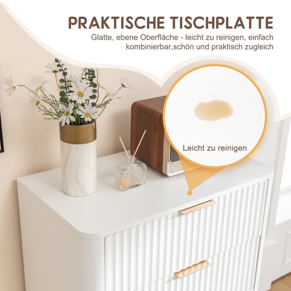 SONNENH Kommode, MDF, Hvid, 70 × 40 × 108 cm