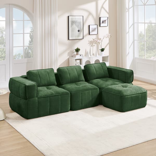 SONNENH 3-sitssoffa, Polyester, Grön, 271 × 162 × 67 cm