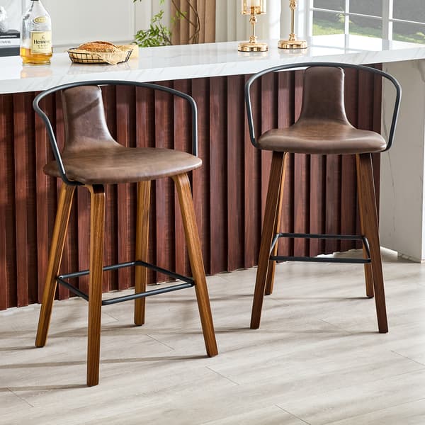 SONNENH Barstol – set med 2, Trä, Brun, 54,7 × 44 × 88 cm