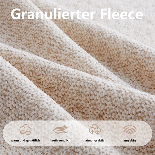 SONNENH Brravo Ottoman Granular Fleece-Beige White