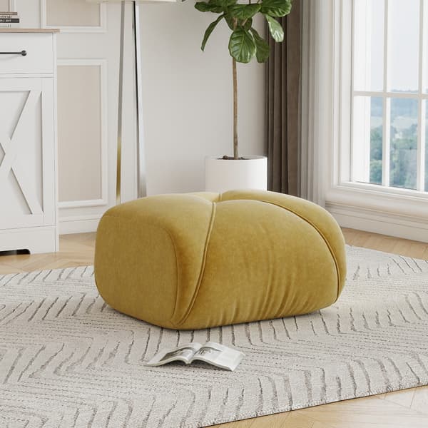 SONNENH Elovin Ottoman Chenille Yellow
