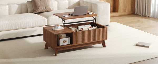 SONNENH Soffbord, MDF, Valnöt, 95 × 48 × 50 cm