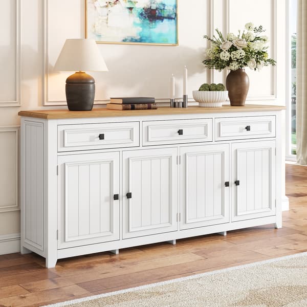 SONNENH Sideboard, MDF, Vit, 160 × 35 × 76 cm