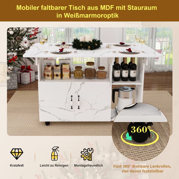 SONNENH Matbord, MDF, Vit, 110 × 70 × 80 cm