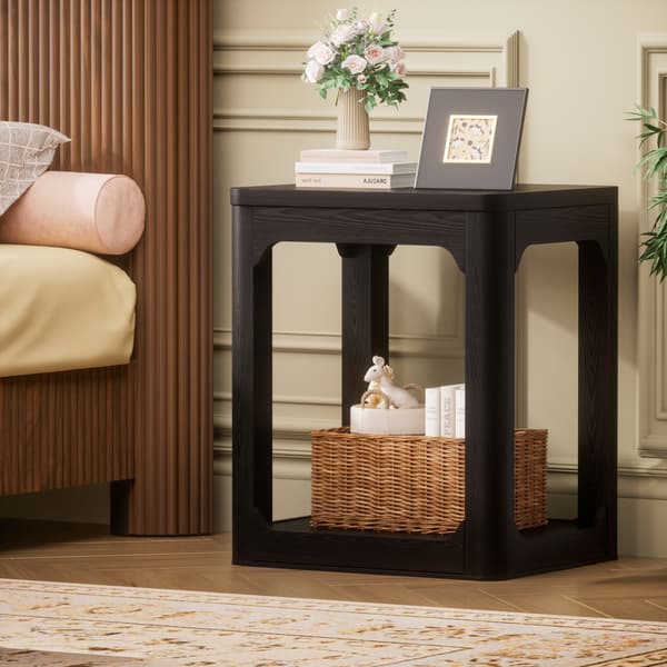 SONNENH Sidebord – sæt med 2, MDF, Sort, 50 × 40 × 60 cm