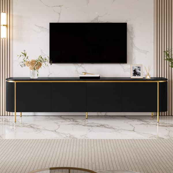 SONNENH TV-bord, MDF, Sort, 180 × 38 × 46 cm
