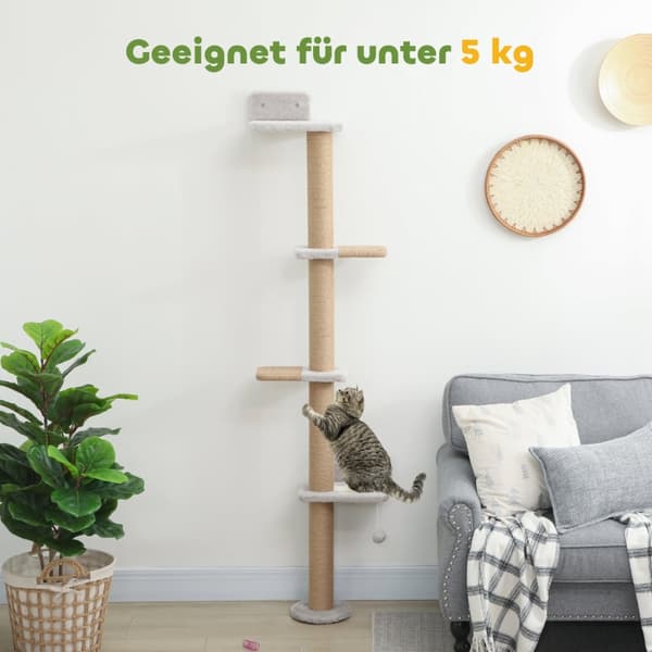 SONNENH Klösträd, Polyester, Ljusgrå, 48 × 21 × 180 cm