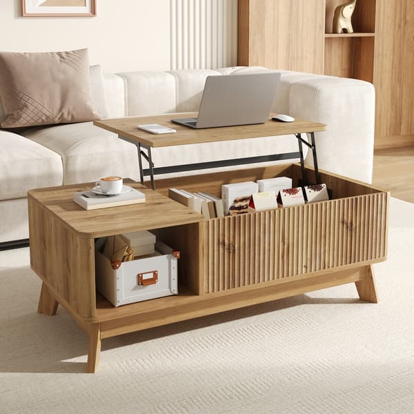 SONNENH Soffbord, MDF, Naturfärgad, 95 × 48 × 50 cm