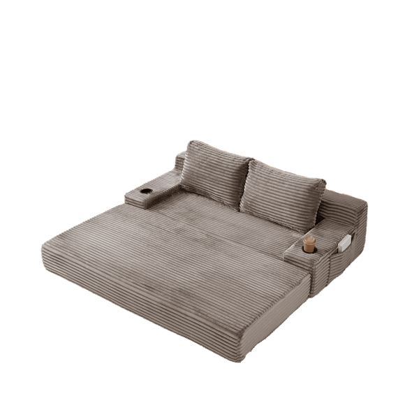 SONNENH Sovesofa, Fløjl, Brun, 180 × 85 × 62 cm