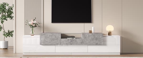 SONNENH TV-bord, MDF / Spånplade, Hvid, 200 × 33 × 48,5 cm