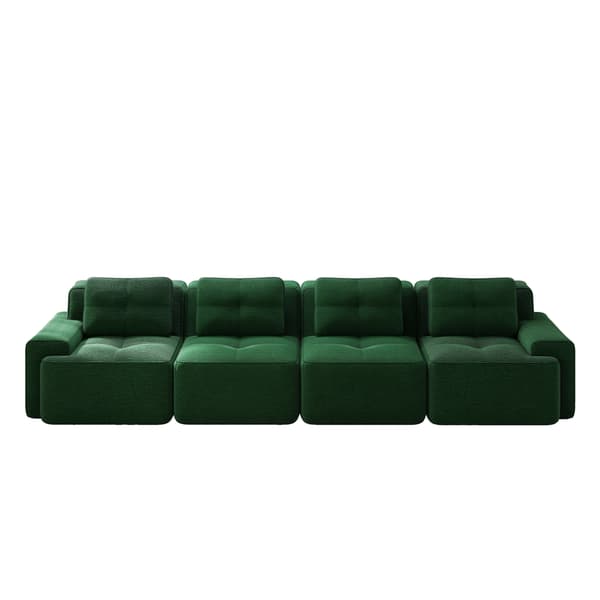 SONNENH Boneless Sofas för vardagsrum, Modular Sofa, 4 Seater Comfortable Upholstered Deep Seat Corduroy Cloud Sofa, Montering Gratis Soffa