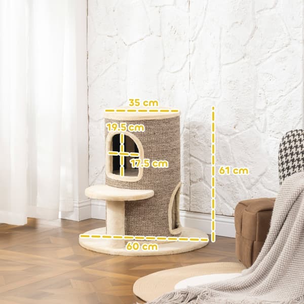 SONNENH Kradsestativ, Polyester, Beige / Brun, 60 × 60 × 61 cm