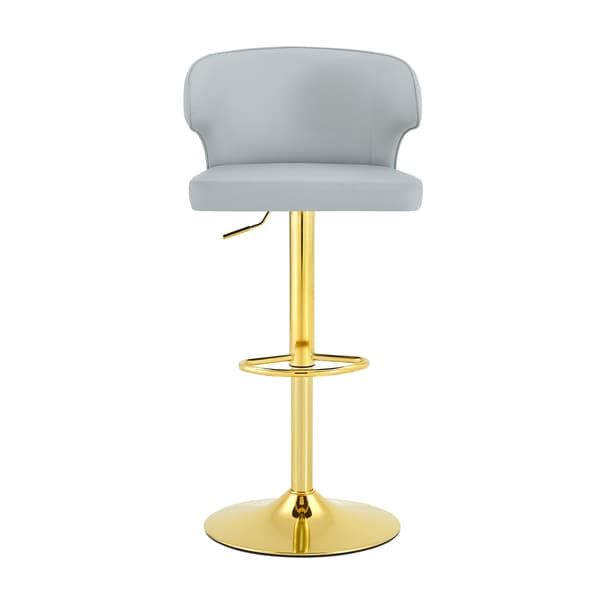SONNENH Barstol – set med 2, PU, Ljusgrå, 49,7 × 45 × 110 cm