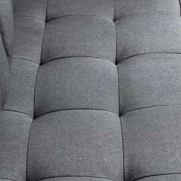 SONNENH Bäddsoffa, hopfällbar soffa, 2-sits, bäddsoffa med sovfunktion, linnetouch, gummiträ, grå, 147,5x75x85 cm