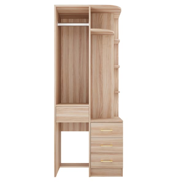 SONNENH Säilytyskaappi, MDF, Puunsävy, 70 × 55 × 175 cm