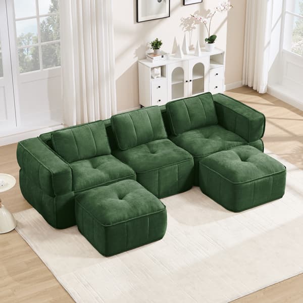 SONNENH 3-sitssoffa, Polyester, Grön, 271 × 162 × 67 cm