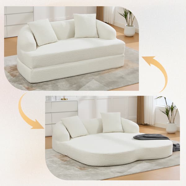 SONNENH Bäddsoffa, Chenille, Beige, 157 × 84 × 65 cm