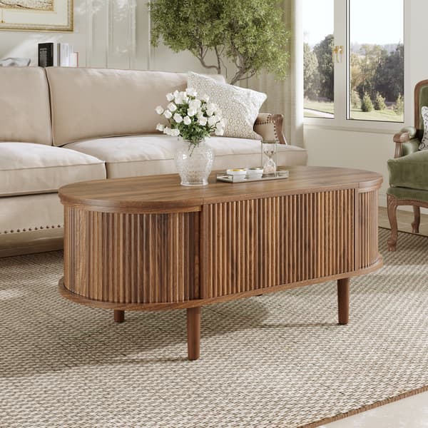 SONNENH Sofabord, MDF, Valnød, 100 × 48 × 53,5 cm